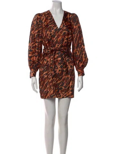 Pre-owned Sandro Silk Mini Dress In Orange