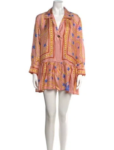 Pre-owned Sandro Silk Mini Dress In Pink