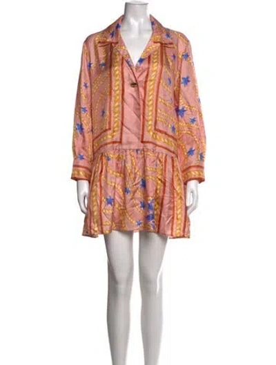 Pre-owned Sandro Silk Mini Dress In Pink