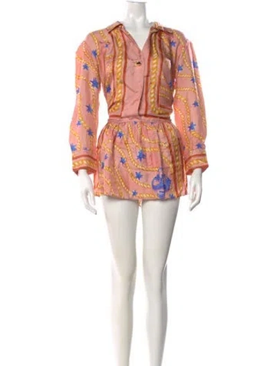 Pre-owned Sandro Silk Mini Dress In Pink
