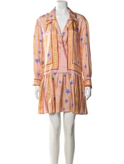 Pre-owned Sandro Silk Mini Dress In Pink