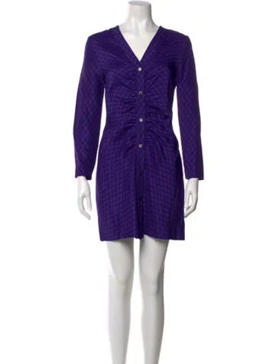 Pre-owned Sandro Silk Mini Dress In Purple