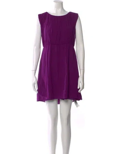 Pre-owned Sandro Silk Mini Dress In Purple