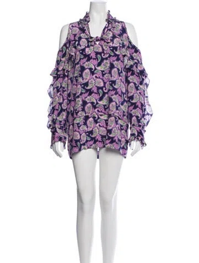 Pre-owned Sandro Silk Mini Dress In Purple