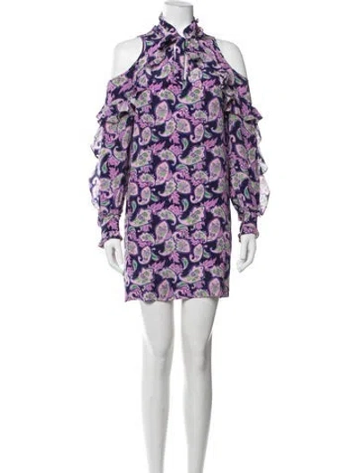 Pre-owned Sandro Silk Mini Dress In Purple