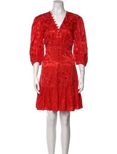 Pre-owned Sandro Silk Mini Dress In Red