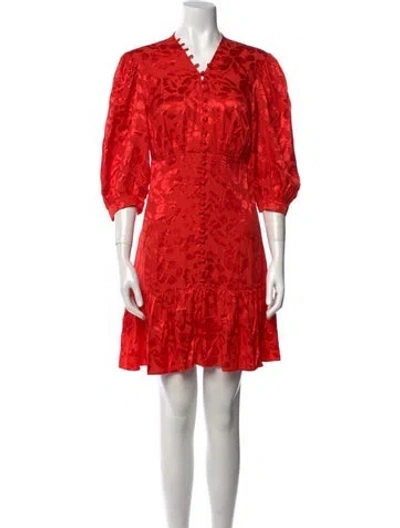Pre-owned Sandro Silk Mini Dress In Red