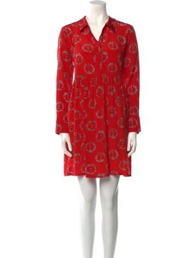 Pre-owned Sandro Silk Mini Dress In Red