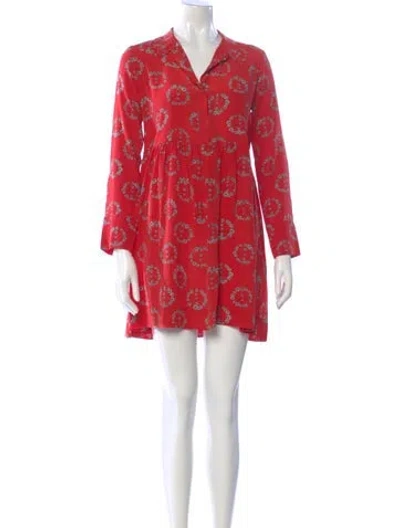 Pre-owned Sandro Silk Mini Dress In Red