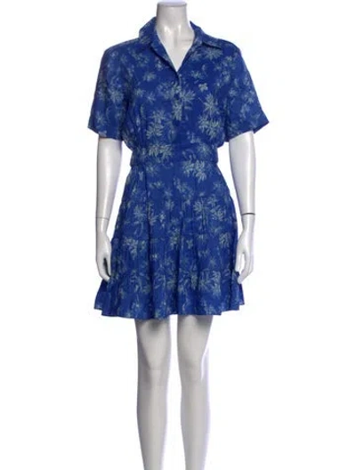 Pre-owned Sandro Silk Mini Dress W/ Tags In Blue