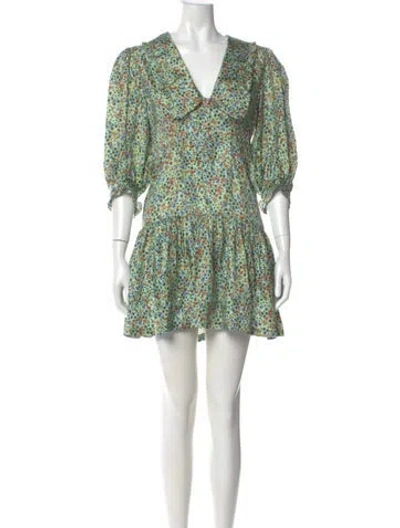 Pre-owned Sandro Silk Mini Dress W/ Tags In Multi