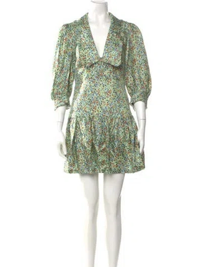 Pre-owned Sandro Silk Mini Dress W/ Tags In Multi