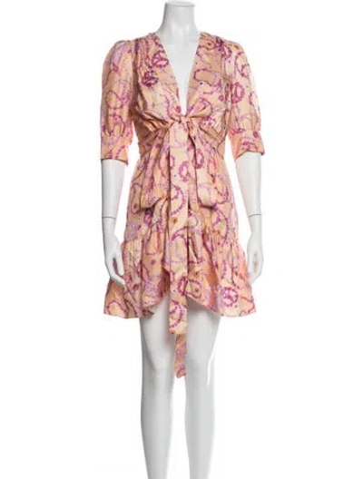 Pre-owned Sandro Silk Mini Dress W/ Tags In Multi