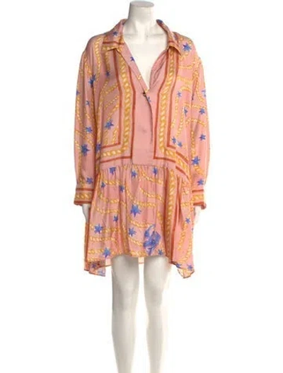 Pre-owned Sandro Silk Mini Dress W/ Tags In Pink