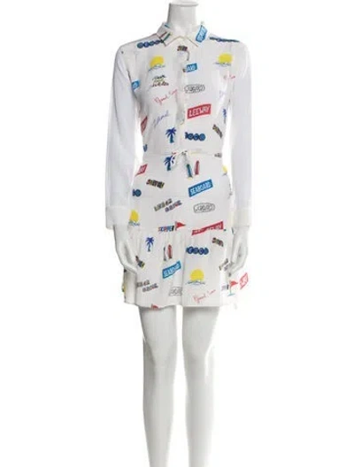 Pre-owned Sandro Silk Mini Dress In White