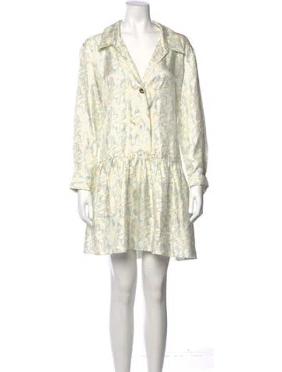 Pre-owned Sandro Silk Mini Dress In White