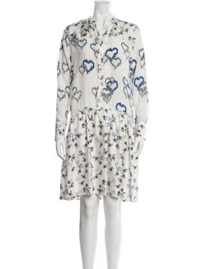 Pre-owned Sandro Silk Mini Dress In White