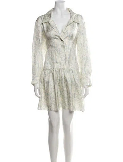 Pre-owned Sandro Silk Mini Dress In White