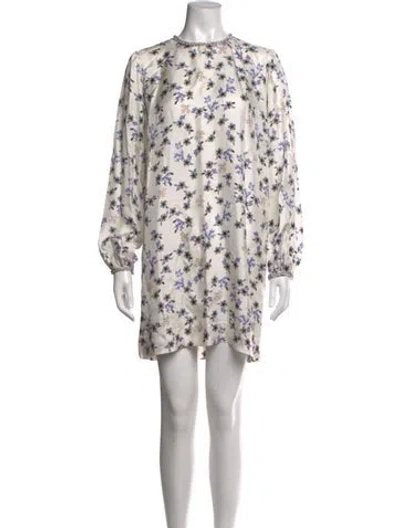 Pre-owned Sandro Silk Mini Dress In White