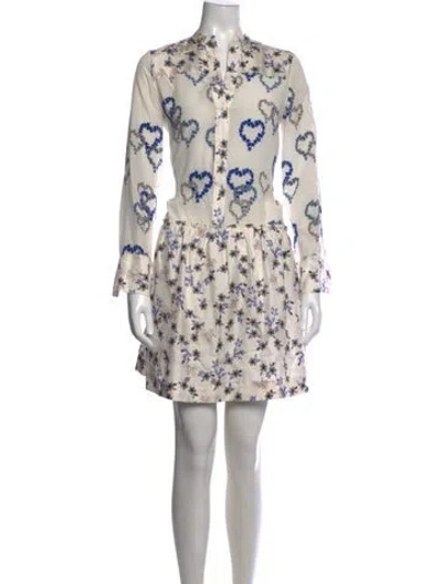 Pre-owned Sandro Silk Mini Dress In White