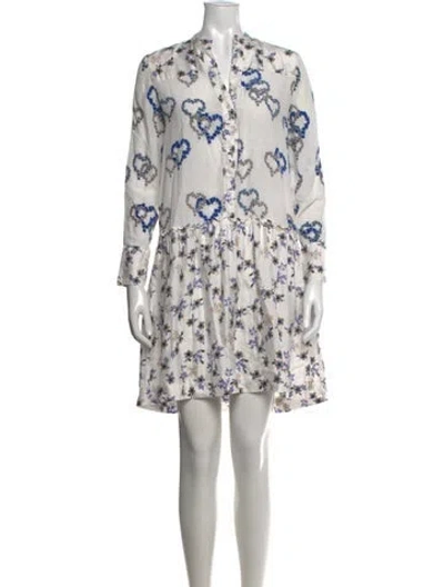 Pre-owned Sandro Silk Mini Dress In White
