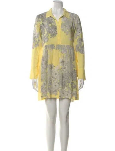 Pre-owned Sandro Silk Mini Dress In Yellow