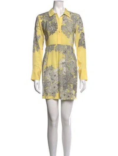 Pre-owned Sandro Silk Mini Dress In Yellow