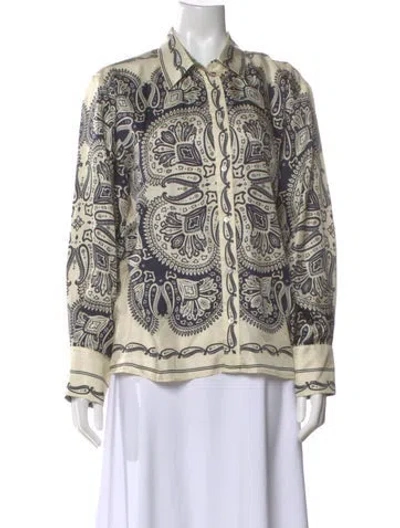 Pre-owned Sandro Silk Paisley Print Blouse
