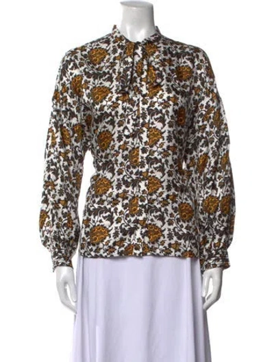 Pre-owned Sandro Silk Paisley Print Blouse In Multicolor
