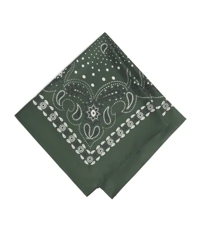 Sandro Silk Paisley Print Scarf In Green