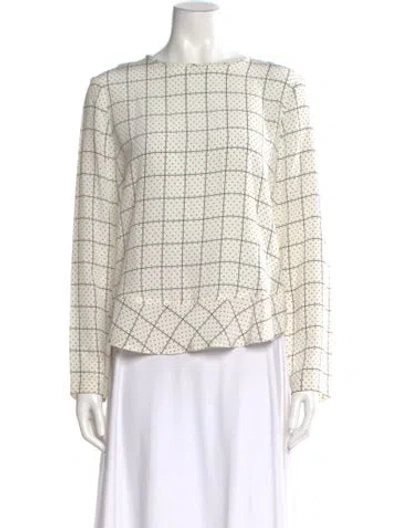 Pre-owned Sandro Silk Patterned Blouse In White