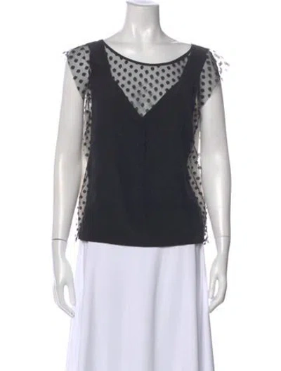 Pre-owned Sandro Silk Polka Dot Print Top In Multi
