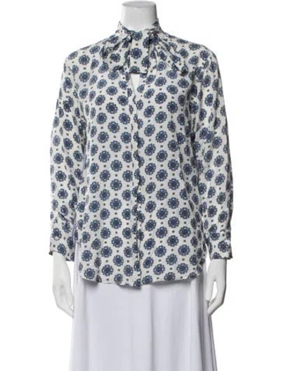 Pre-owned Sandro Silk Printed Blouse In Neutrals