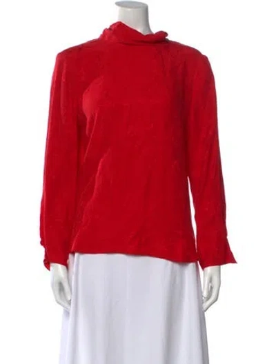 Pre-owned Sandro Silk Printed Top In Red