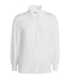 Sandro Silk Ruffle Collar Shirt In Beige