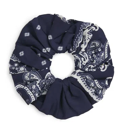 Sandro Silk Scrunchie In Blue