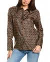 Sandro Silk Shirt In Purple