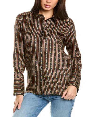 Sandro Silk Shirt In Purple
