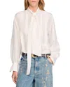 Sandro Silk Shirt In White