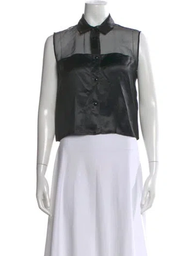 Pre-owned Sandro Silk Sleeveless Blouse In Multi