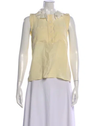 Pre-owned Sandro Silk Sleeveless Blouse In Yellow