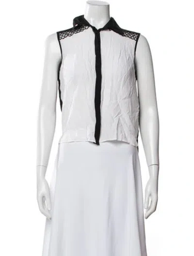 Pre-owned Sandro Silk Sleeveless Top In Multi