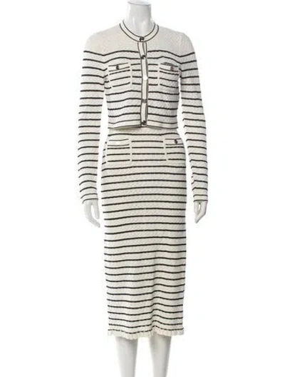 Pre-owned Sandro Silk Striped Skirt Suit