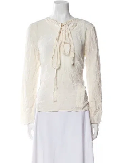 Pre-owned Sandro Silk Tie Neck Blouse