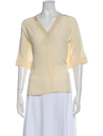 Pre-owned Sandro Silk V-neck Blouse In Multi