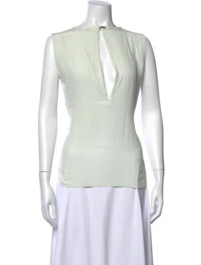 Pre-owned Sandro Silk V-neck Blouse In Neutral