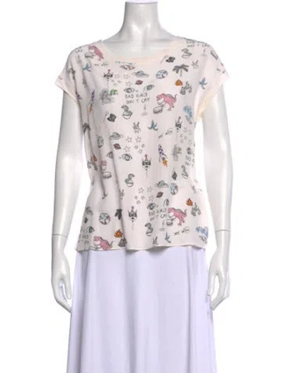 Pre-owned Sandro Silk V-neck Sweatshirt In Neutral