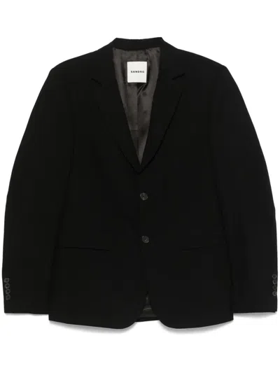Sandro Single-breasted Blazer In Black