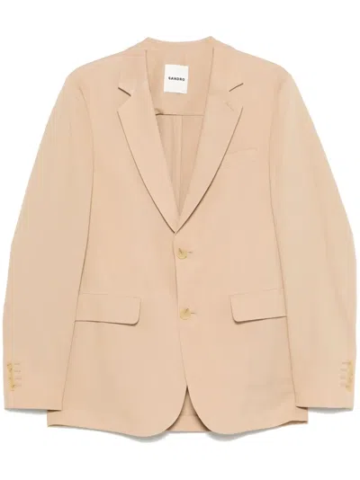 Sandro Single-breasted Blazer In Neutrals