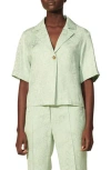 Sandro Single Button Blouse In Green